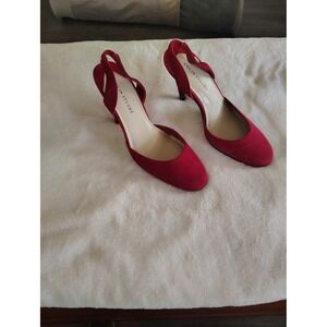 Colin Stuart Ruby Red Slingback Heels Almond Toe Pumps Kids Size 5‎ 175375-051